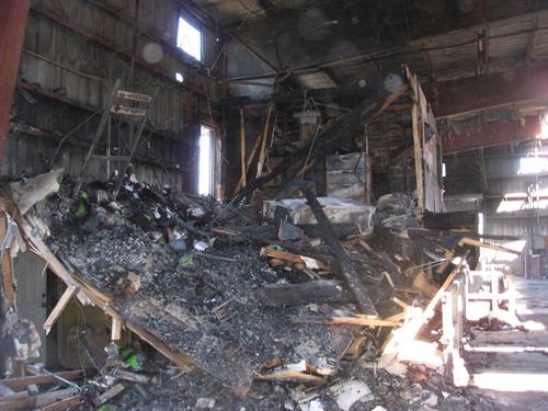 Commercial fire destruction
